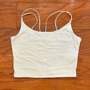 Abercrombie & Fitch White Crop Top with Strappy Back